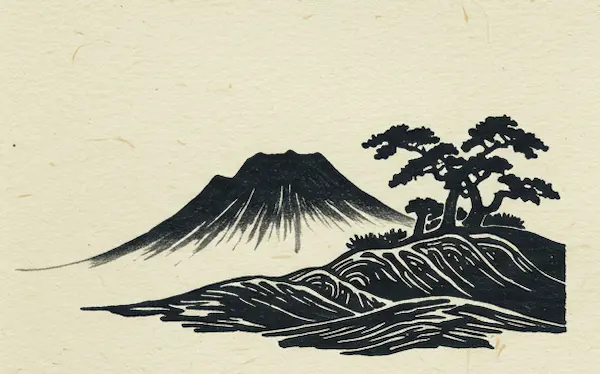 「富士山が刷られた木版画と- Wood Muse」 